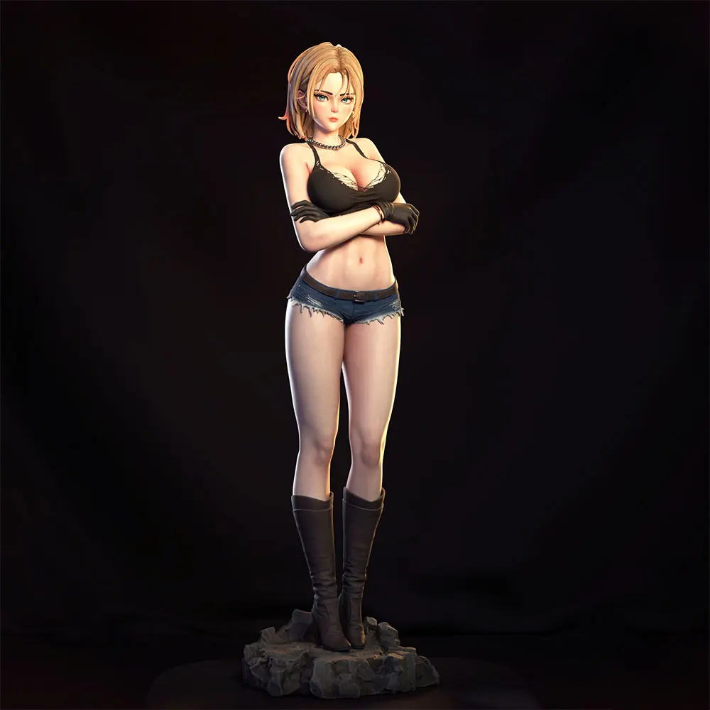 1/24,1/12,1/6 Desk ornament,Scale Resin Model Kit – Sexy Android Girl (GK Mini 3D-Printed Gray Statue) – Unpainted & Unassembled