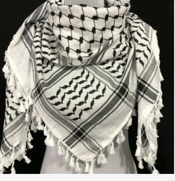 Szalik taktyczny arabski Keffiyeh Shemagh szalik muzułmańska chusta na głowę szal osłona na szyję opaska na głowę wiatroszczelne nakrycia głowy na