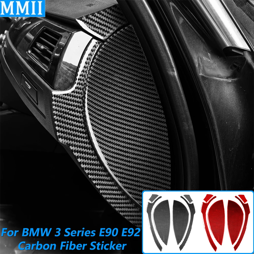 

Декоративный комплект накладок на переднюю боковую панель приборной панели для BMW 3 серии E90 E92 M3 2005-2012, карбон, аксессуары для автомобиля, наклейки