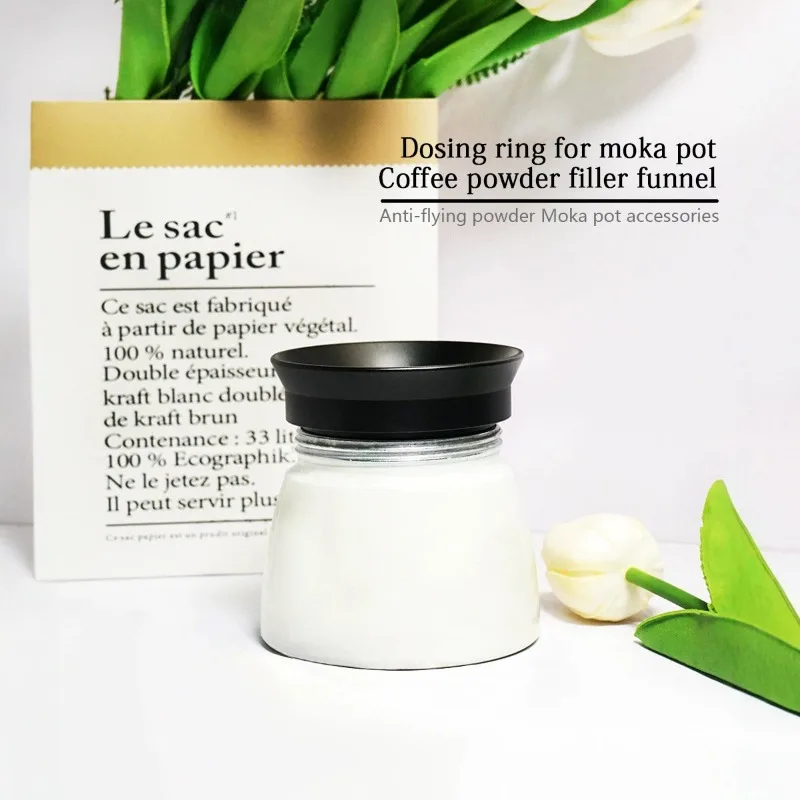 Moka Pot Dosing Ring, Aluminum Alloy Coffee Powder Ring, Coffee Distributor Funnel Accessory