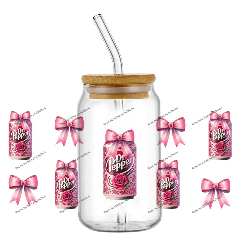 popular pepper Beverage design 16OZ UV DTF Cup Wrap Waterproof Transfer Sticker Ready To Apply For Drinkware cup wrap