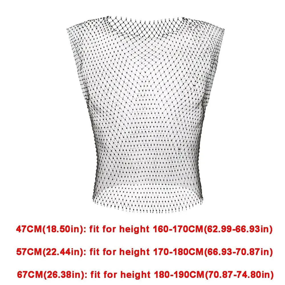 Sexy Style Rhinestone Decorated Men Tank Tops Tight Fit Elastic Fabric Fishnet Vest Hollow Design Sleeveless T-Shirt