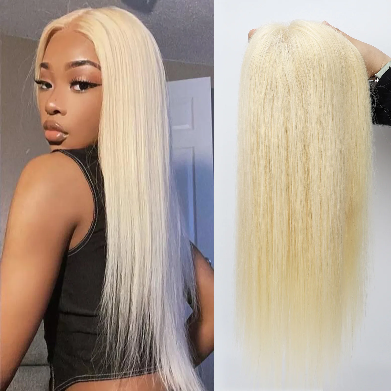 

Прямой кружевной топпер-накладка из 100% натуральных человеческих волос # Наращивание волос 613 светло-русого цвета, натуральные волосы, кружевная передняя часть, эластичная линия роста волос для женщин