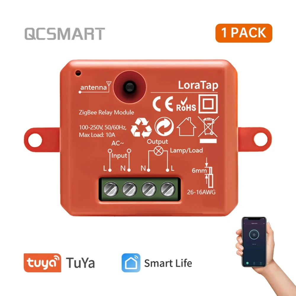 Tuya ZigBee 3.0 Smart Life Breaker Relay Module Wireless Remote Control, Work with Echo Alexa Google Home Voice Assistant DIY