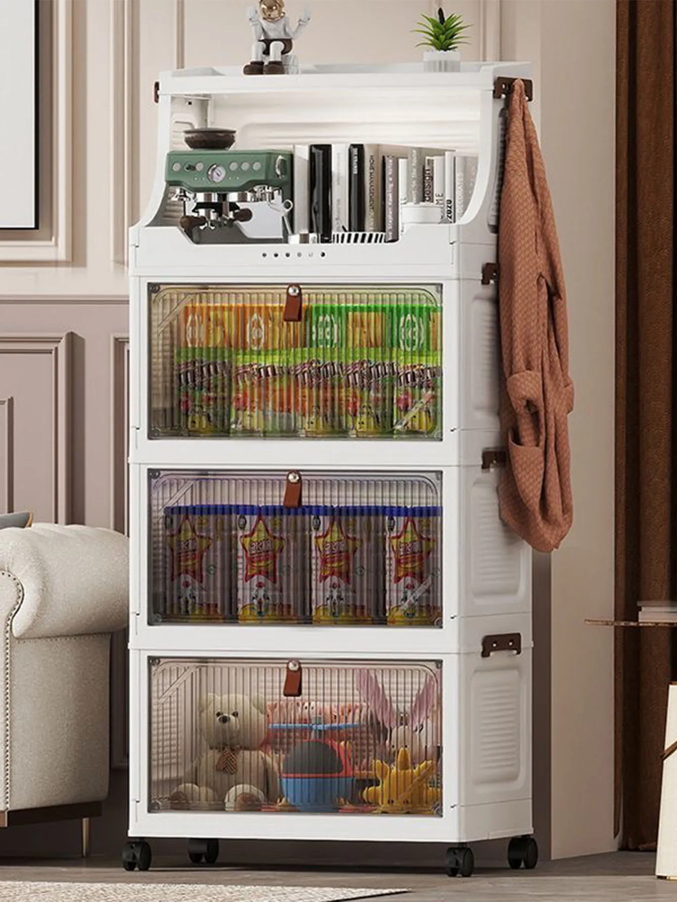 Foldable Children's Wardrobe Storage Cabinet Large Capacity Simple Baby Bedroom Multi-Cabinet Living Room Organizer