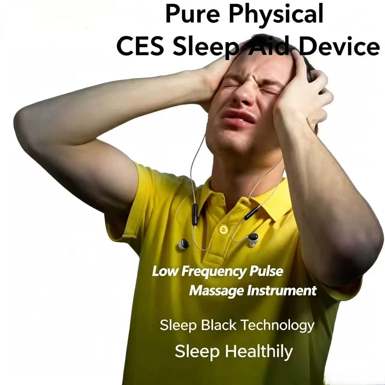 CES Therapy Device for Sleep and Anxiety Relief, EMS Microcurrent Massage for Insomnia Depression Migraine Hypnosis Treatment