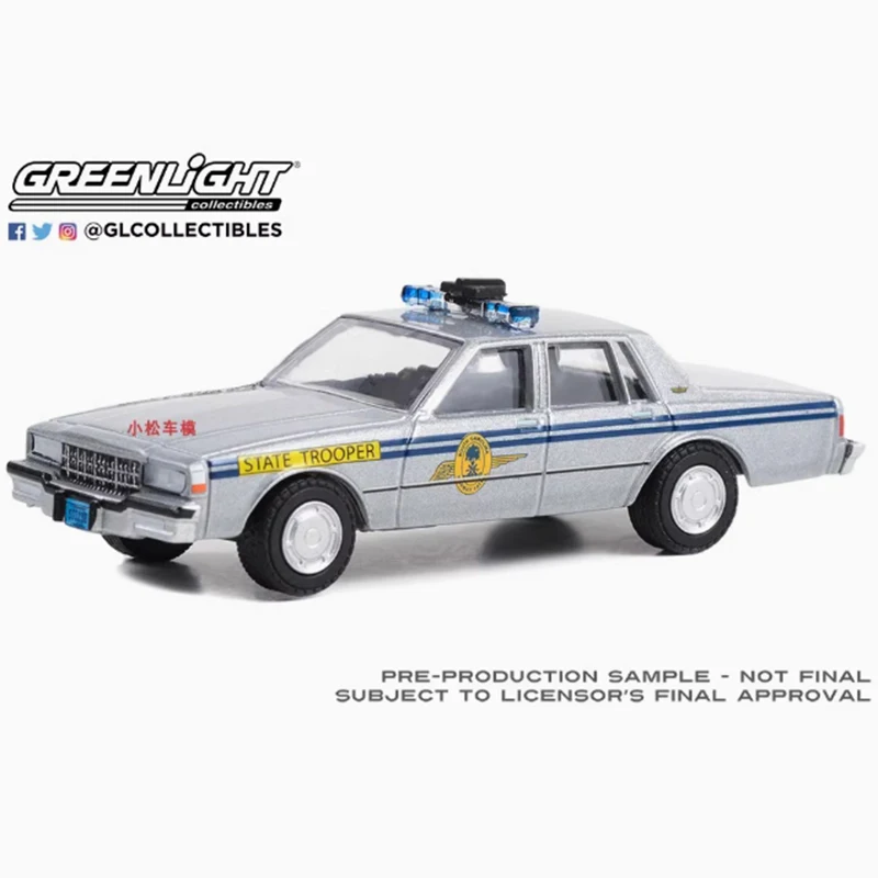 GreenLight 1:64 Skala 1990 Caprice Police Alloy Symulacja modelu samochodu Kolekcja statyczna Dekorowane prezenty świąteczne Zabawki