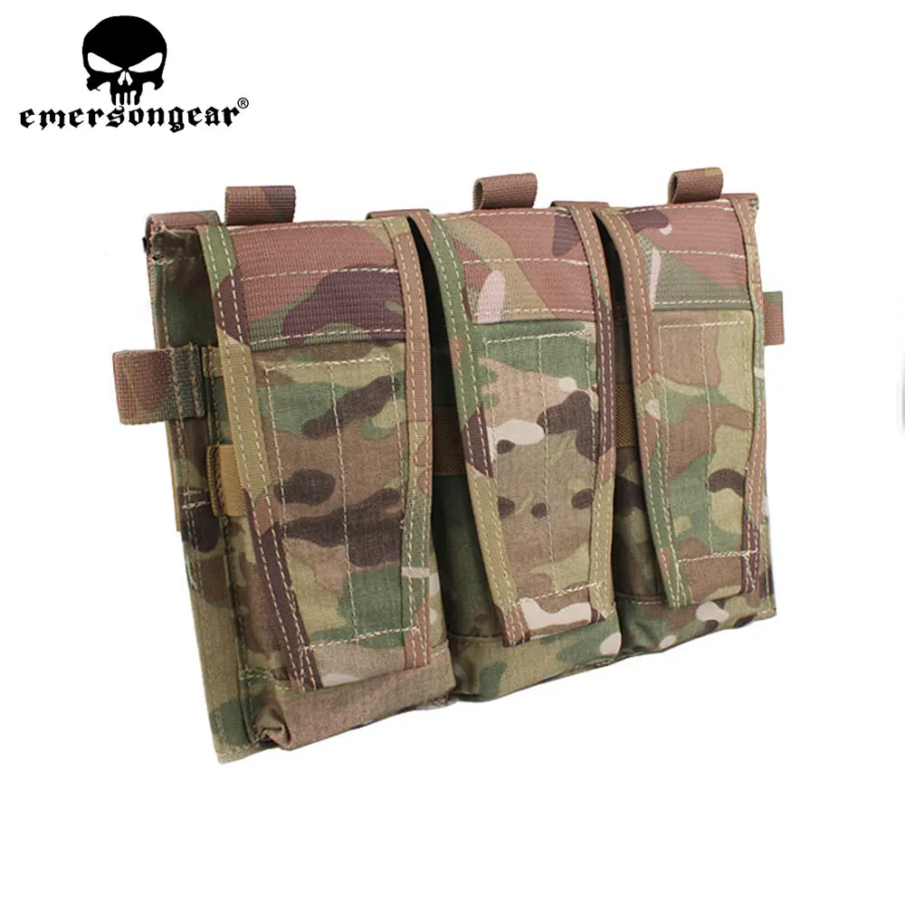 Emersongear Modular Triple Pouch Airsoft Hunting Tactical Vest Magazine Pouch Wargame Nylon Molle Mag Pouch Multi-camo EM9030