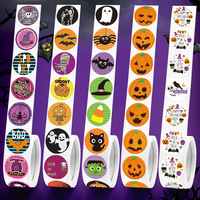 500 Pcs Pumpkin Ghost Halloween Stickers for Kids Round Sticker Gift Sealing Label Envelope Decor Stationery Stickers 1 inch