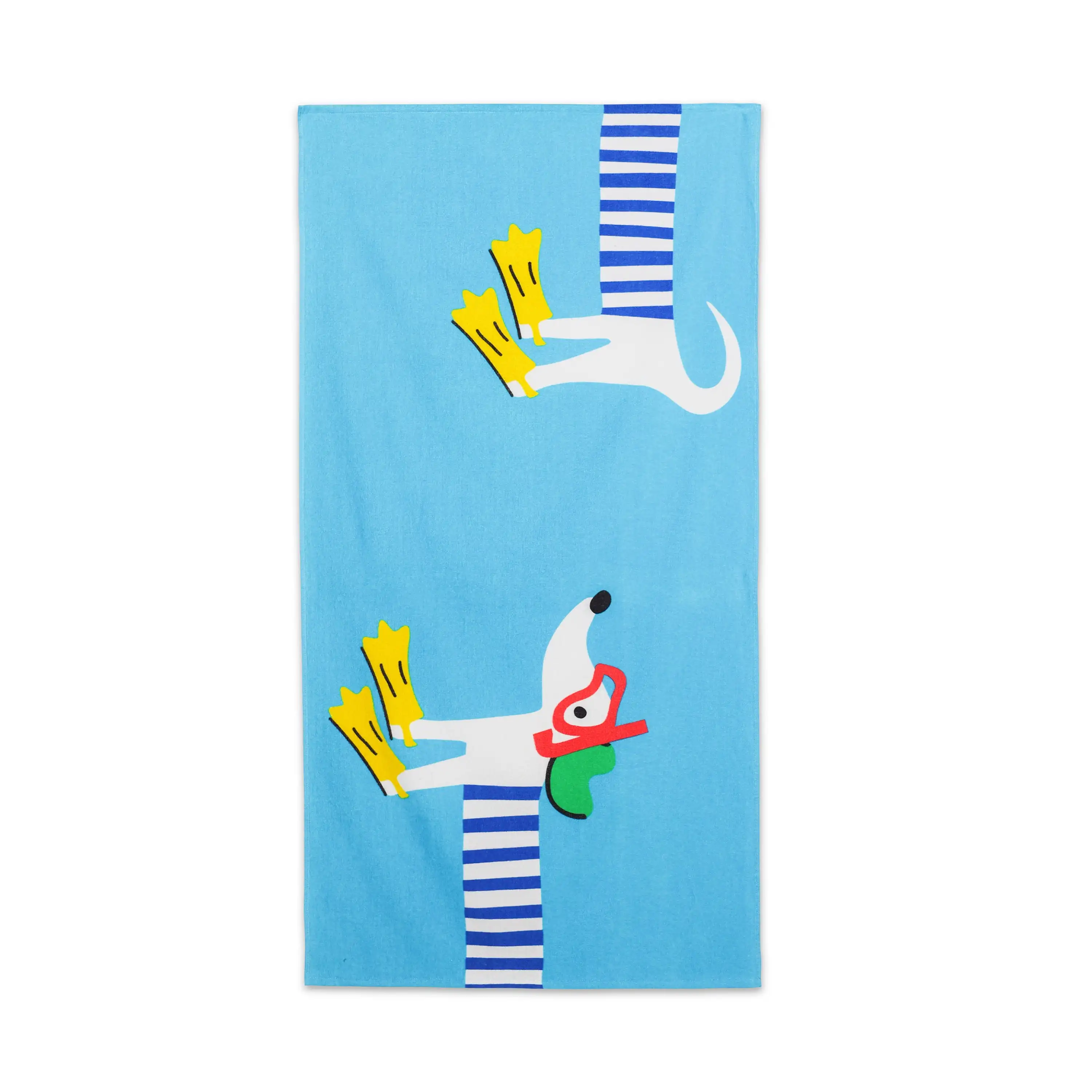 

Teens Adults Cotton Blend Beach Towel, 30 X 60 Inches, Snorkel Dog