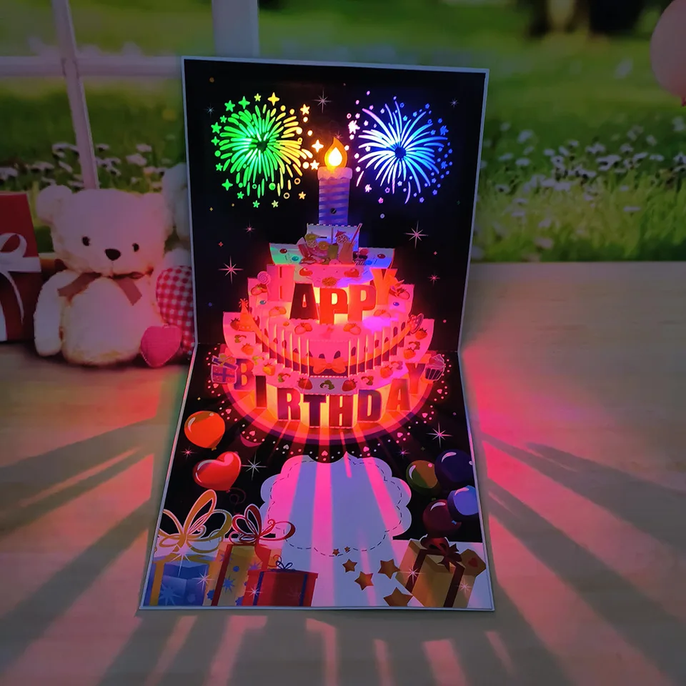 Birthday Cards Lights and Sound Pop up Happy Birthday Card