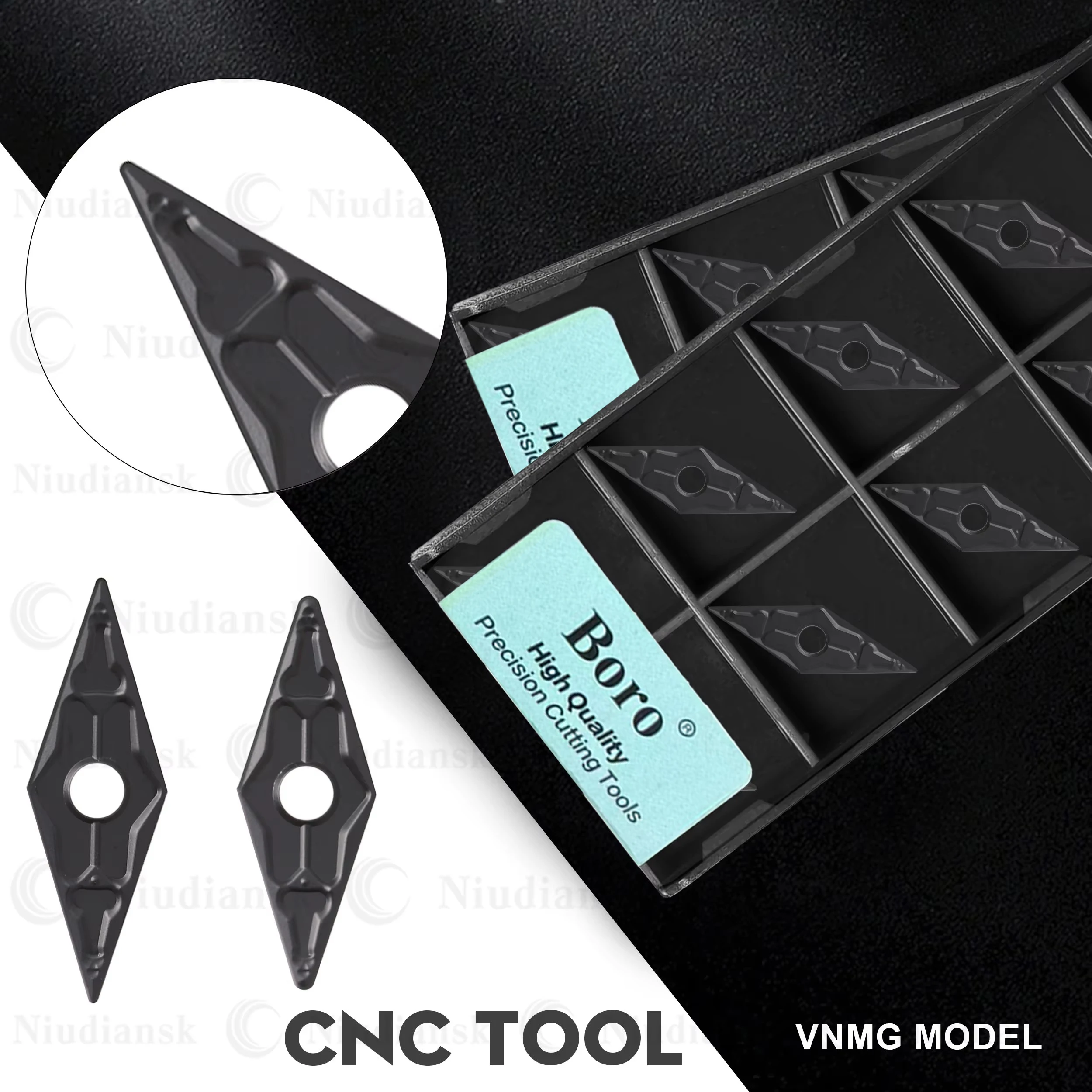 

VNMG160404-TM TF9218 VNMG160408-TM TF9218 CNC Lathe Two-Tone Cutting Turning Inserts Modulation Type For Processing Steel Parts