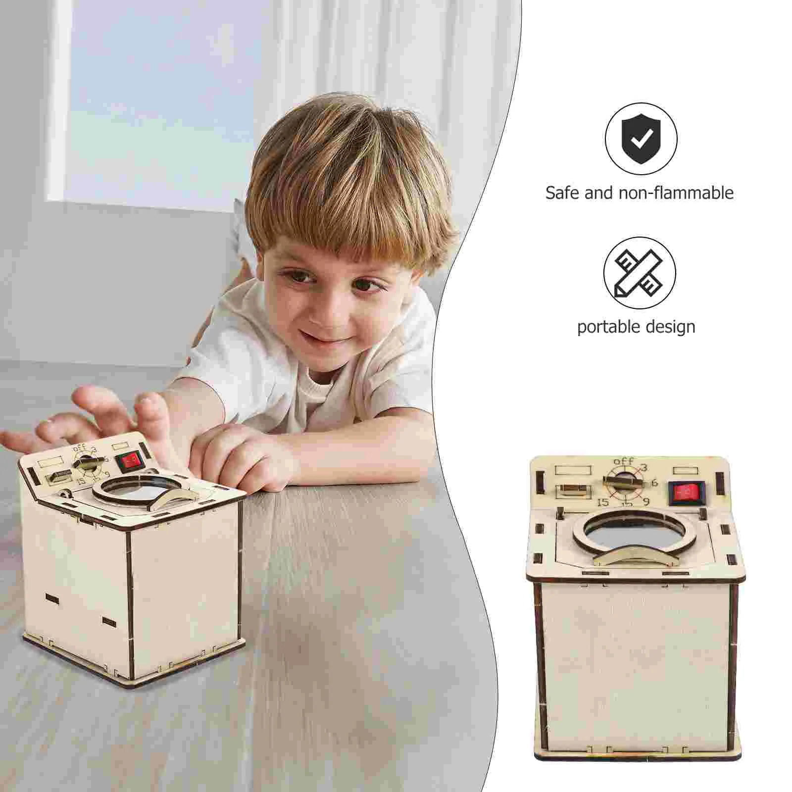 DIY Technology Materials Children’s Toys Washer Machine Educational Experiments Kit Graffiti Train Wooden Science Washing Kids