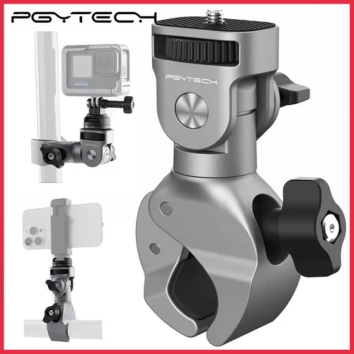 PGYTECH Super abrazadera de montaje 17mm a 37mm 1/4 ""adaptador de tornillo para bicicleta/vehículo serie ciclismo Cámara de acción teléfonos inteligentes