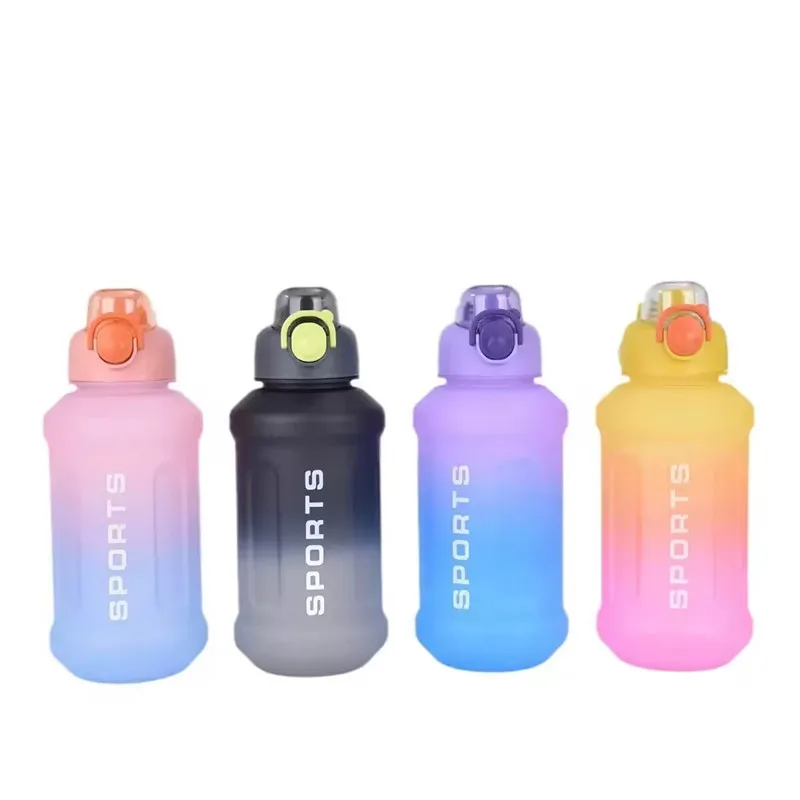 

1300ml Color-changing Kettle Frosted Cup Plastic Straw Cup Sports Portable Water Cup