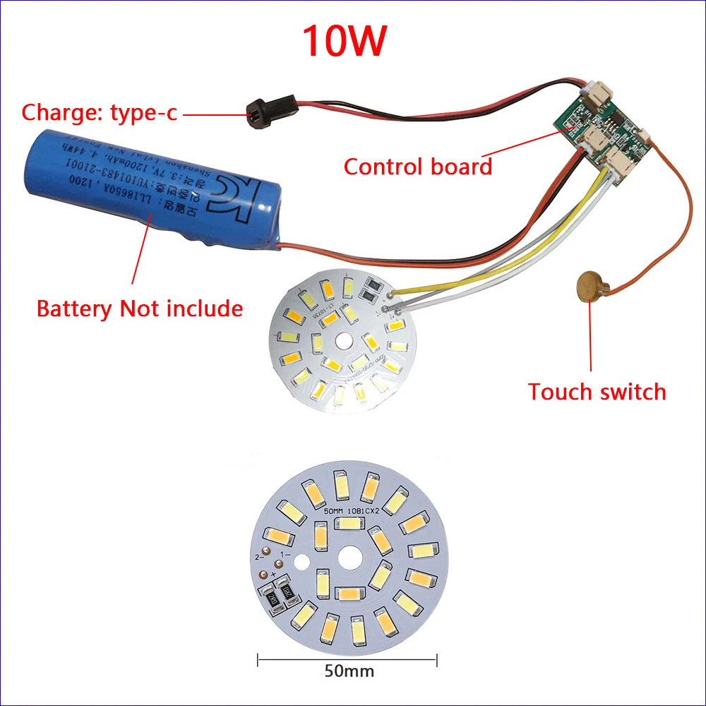 C3.7V Light Source LED Light Panel  Dimming Controller Remote Control Dual Color Change With ON/OFF Touch Switch Charge Typec