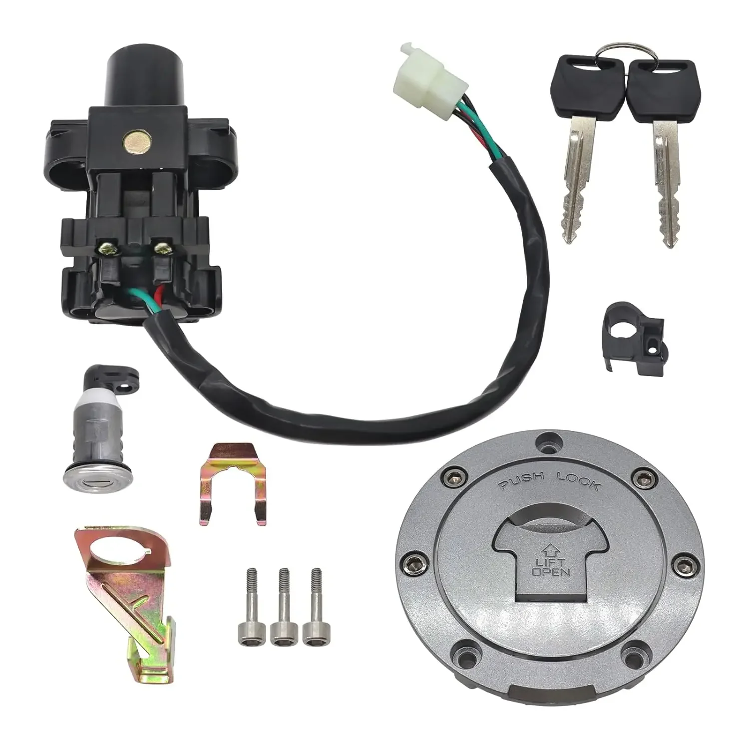 Ignition Switch Gas Cap Cover Seat Lock Key Set for Honda CBR600RR F5 2003-2006 CBR929RR 2001-2002 CBR954RR 2002-2003