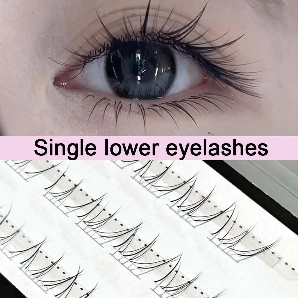 

hot Lower Eyelash V-Shaped Clusters Fake Lashes 10 Rows Air Sensation Eyelashes Natural Transparent Stem Makeup Extension Tools