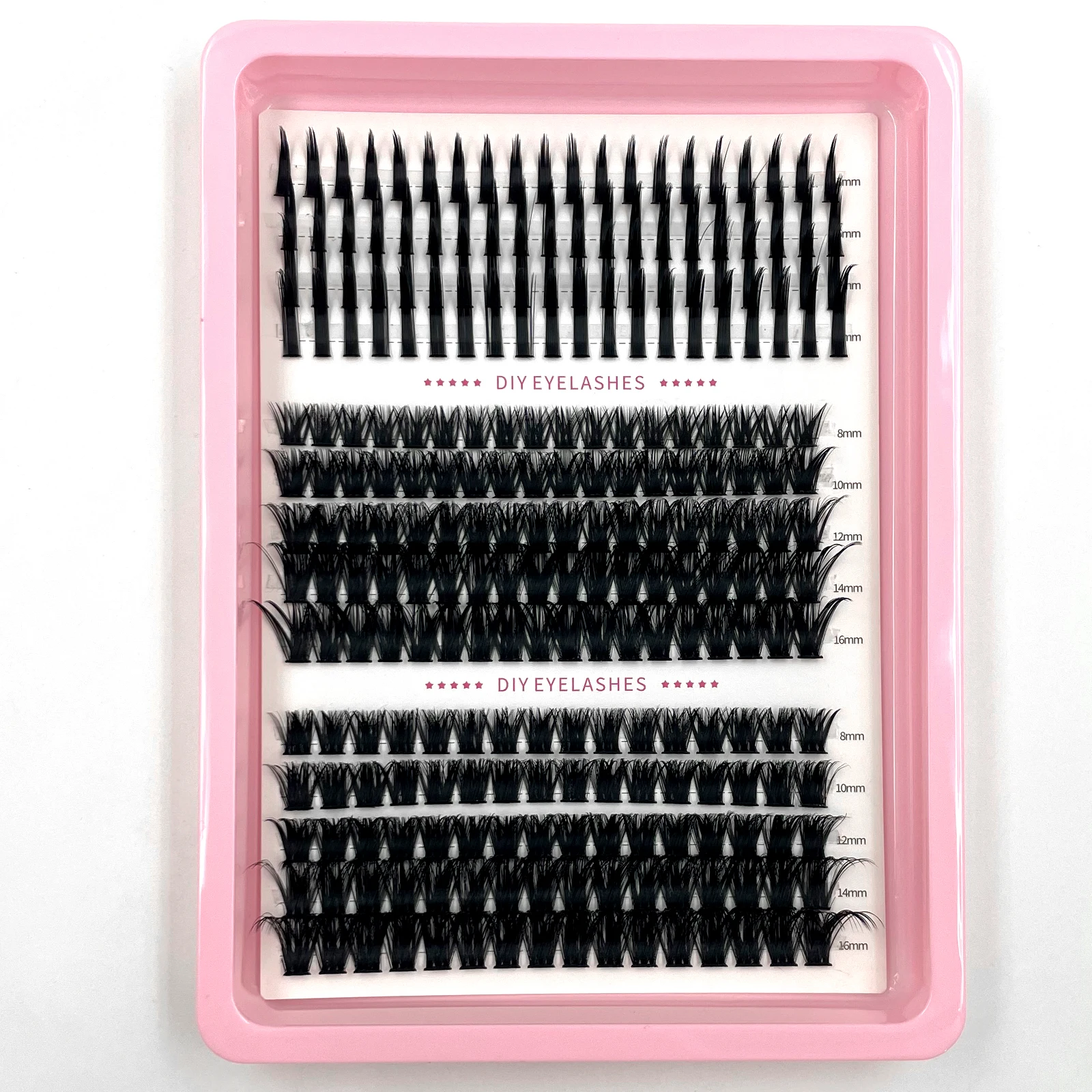 14-reihige Spikes 50P-100P Wispy Lash Clusters mit Spikes, DIY Cluster-Wimpernverlängerungen, volle, stachelige Einzelwimpern