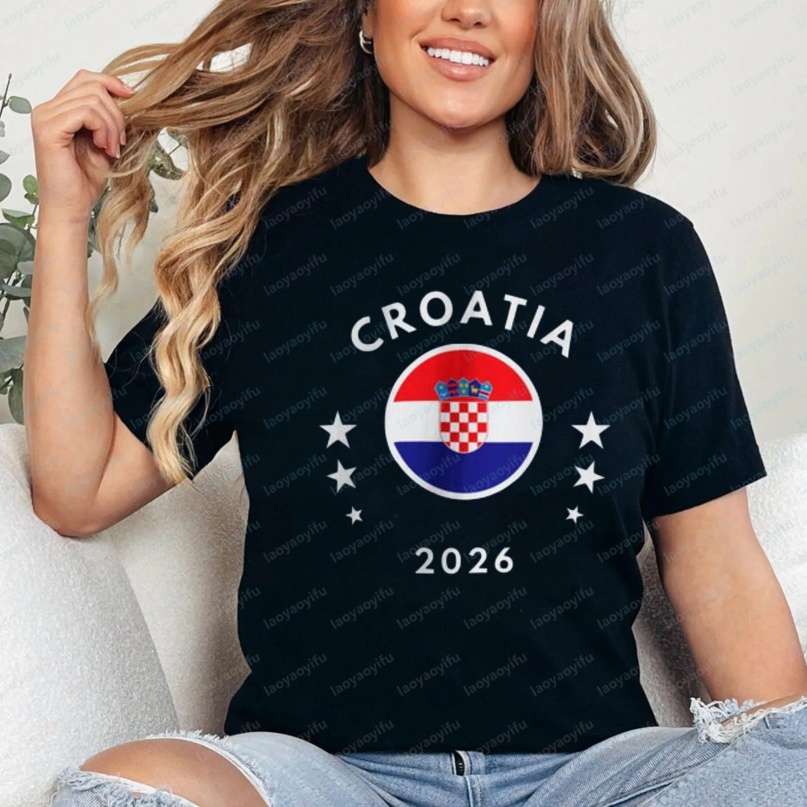 Croatia 2026 Tee Croatia Flag Football Soccer Cotton Shirt Summer Breathable Trend Fan Wear for Games Vintage Men's Clothing