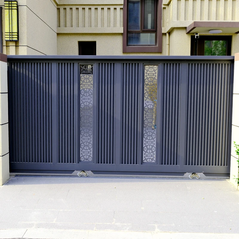 Modern Automatic Sliding Aluminum Alloy Gate for Industrial & Residential Security in Villa Courtyard Communities Customizable