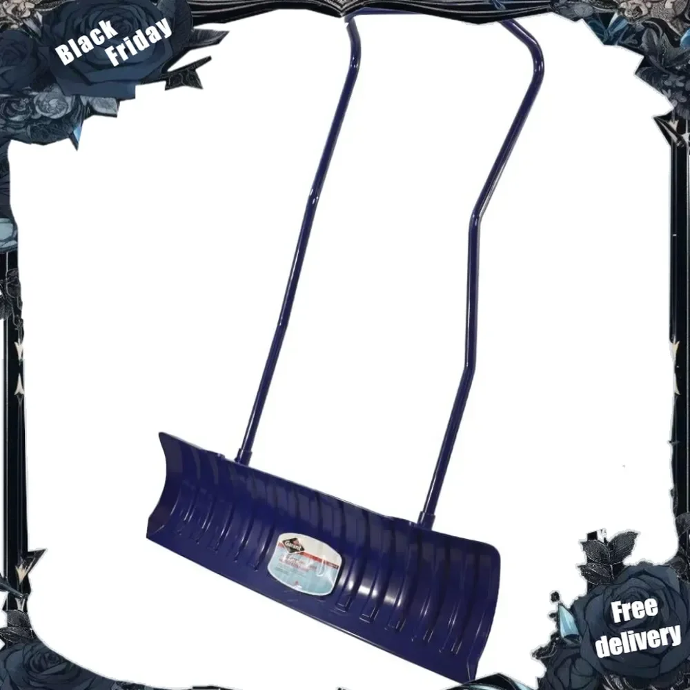 

36-Inch Extra-Large Ergonomic Snow Pusher with Steel Handle, Clear