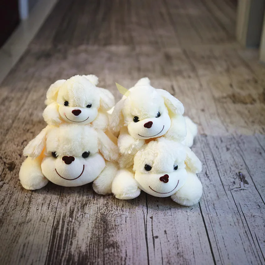 New White Prone Puppy Plush Toys Cute Embroidery Pattern Hug Pillow Plush Doll Cartoon Send Friends Birthday Gift Children'S Toy