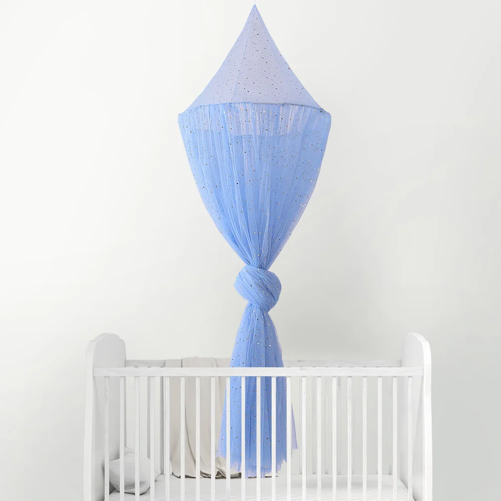 Kids Round Dome Hanging Gauze Mosquito Net Rainbow Star Hung Net for Children Crib Netting Baby Bedroom Decoration Gift