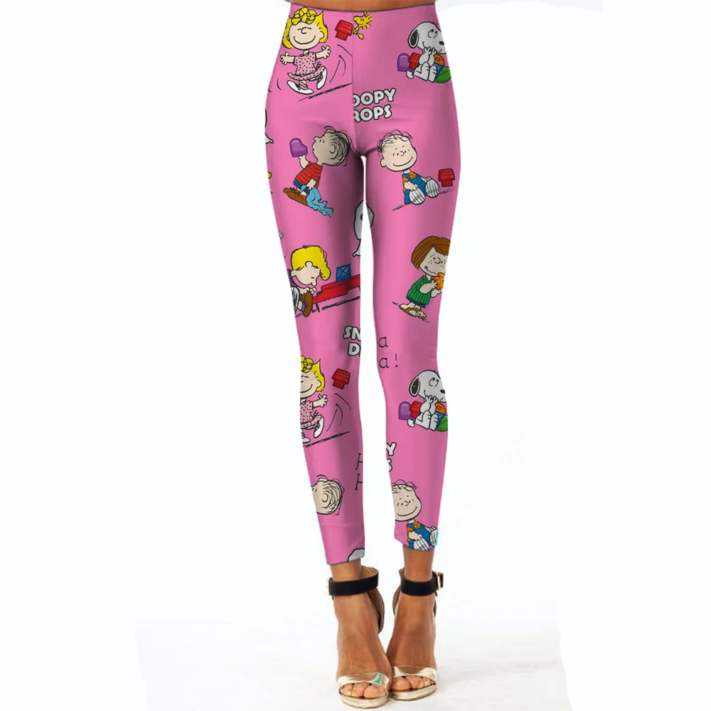 Snoopy leggings para mulheres inverno confortável calças quentes magro kawaii dos desenhos animados cinnamoroll bonito calças femininas longas johns