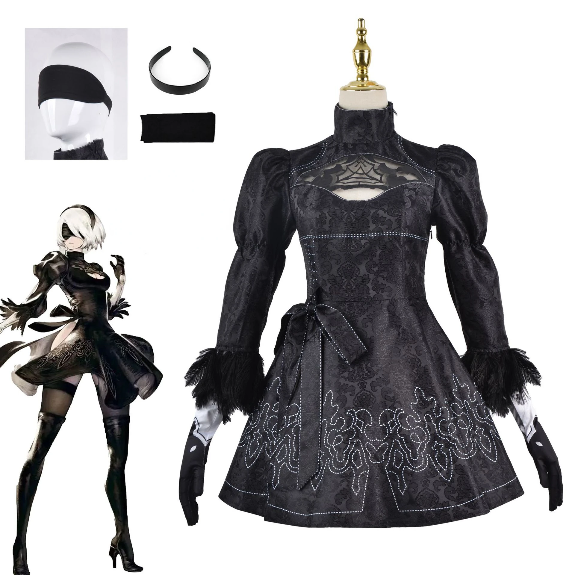 

Nier Automata Cosplay Costume Yorha 2B sexy Outfit Games Suit Women Role Play Costumes Girls Halloween Party Fancy Dress