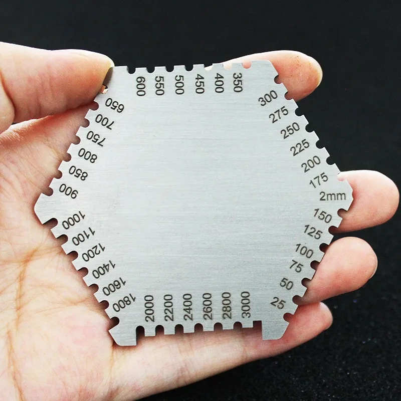 High Precision Stainless Steel Hex Wet Film Comb Gauge Paint Coating Thickness Measuring Tool