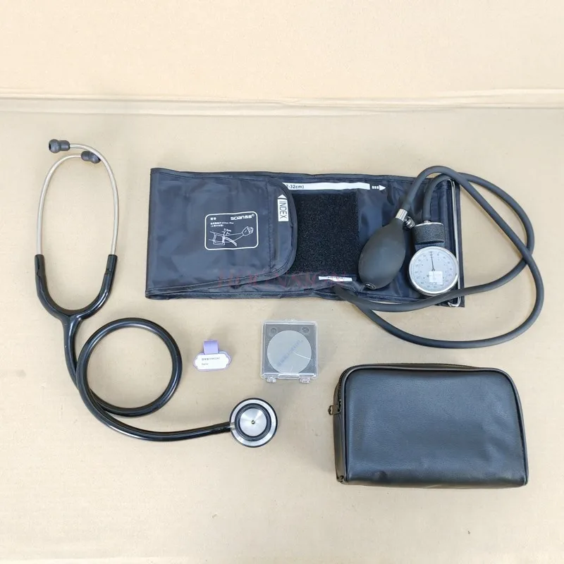 stethoscope + sphygmomanometer Stainless steel stethoscope double-sided doctor home professional multi-function fetal heart