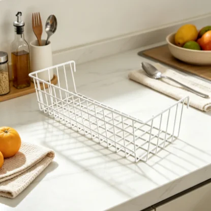Hanging Wire Mesh Basket Organizer Wall Mount Net Shelf For Noodles Sundries Storage Household Daily Organizer