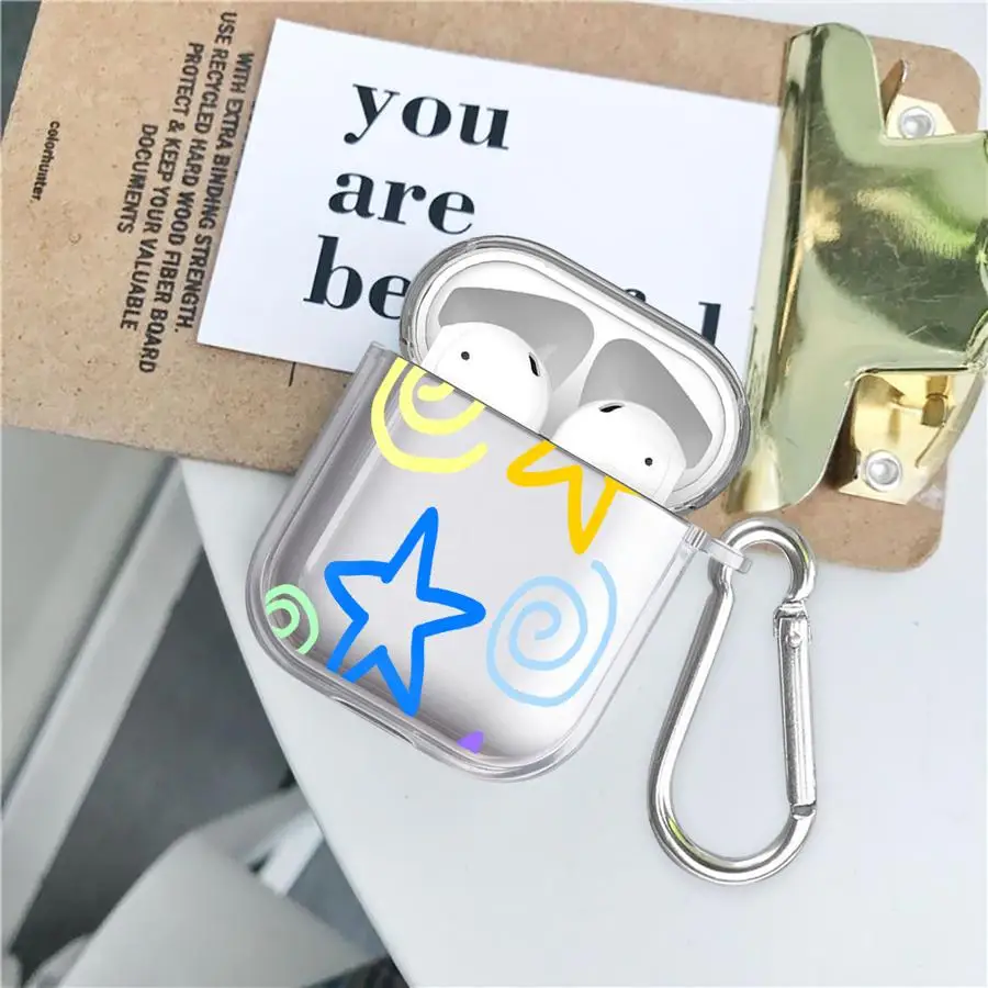 Colorful Pattern Clear Earphone Cases Cover Case For Airpods 2 4 Pro 1 3 Pro3 Pro2