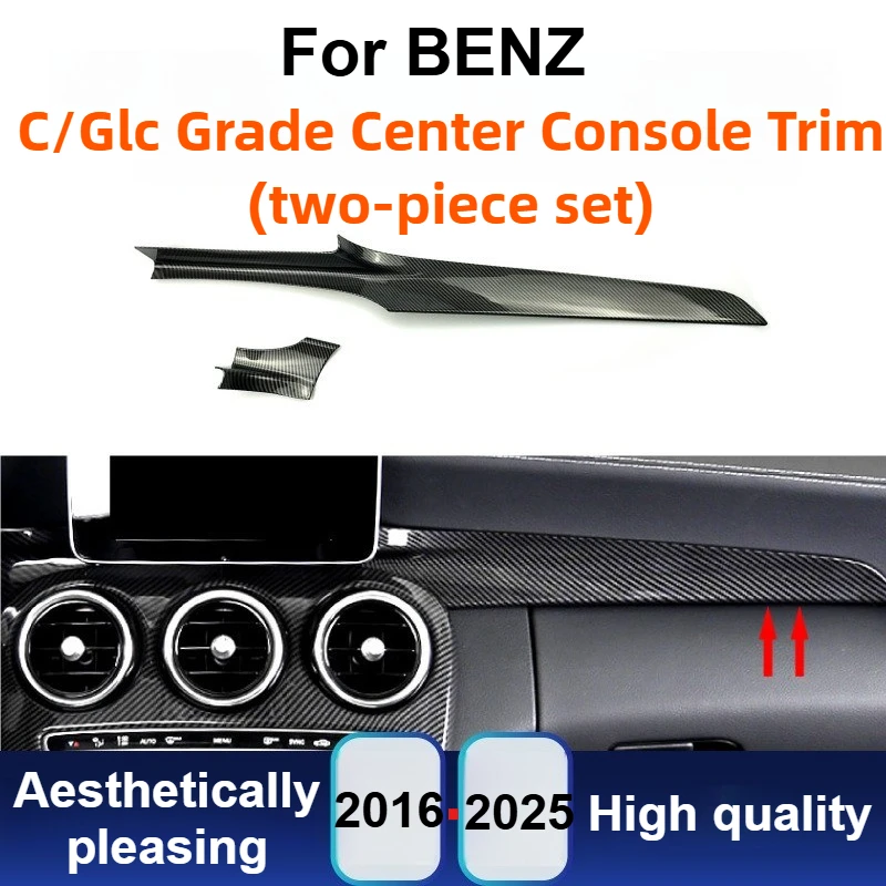 

For Mercedes Benz C-Class GLC260 W205 X253 C200 Carbon Fiber Center Console Panel Cover Interior Trim Modification Accessories