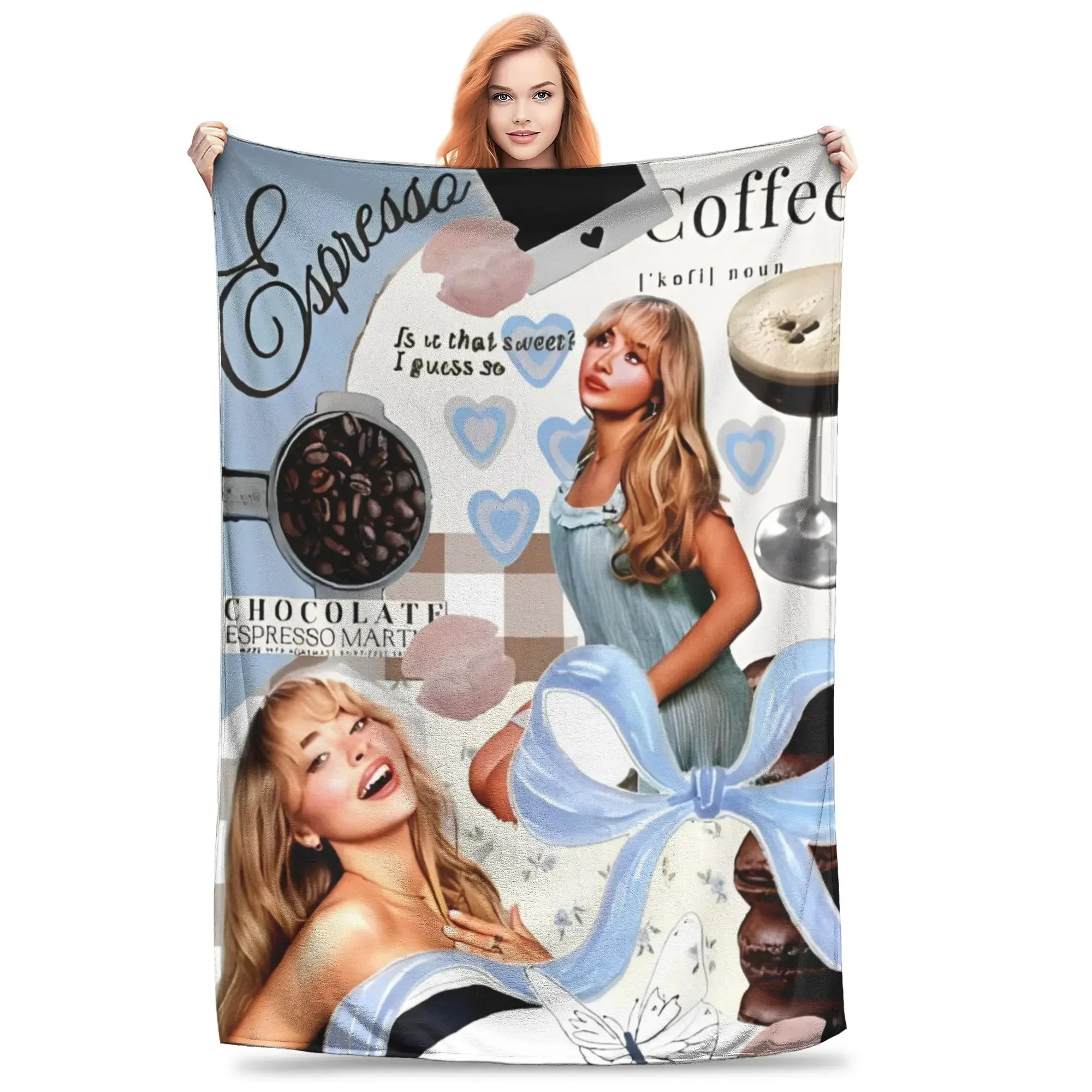 

Sabrina Carpenter Eras Tour 2024 Throw Blanket for Couch Espresso Album Soft Blanket 50x60 Inches Multiple Sizes Bedspreads