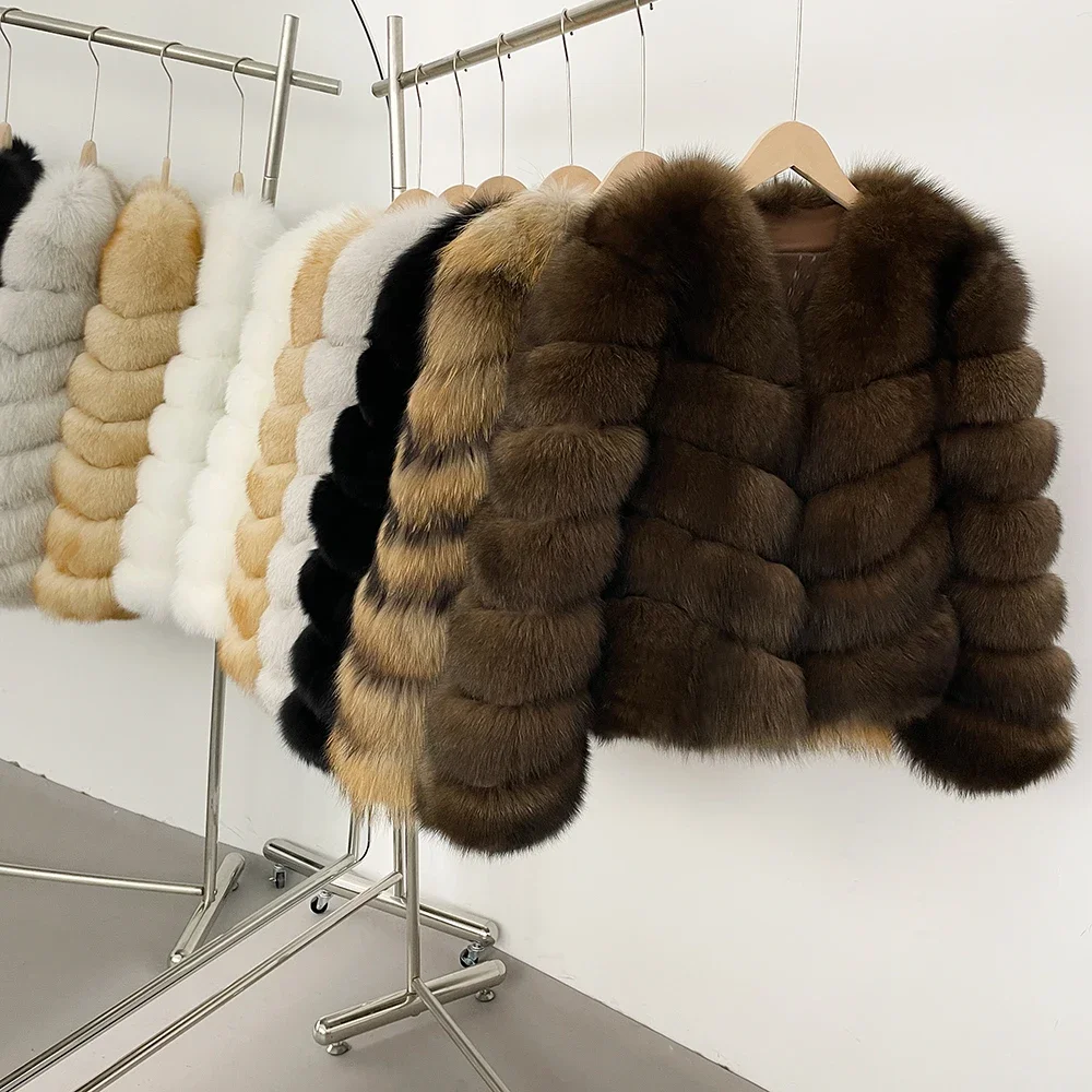 Reality Fur Coat Woman Fashion Autumn Winter Clothing Warm Natural Fox Fur Jacket Lady Short Outwear Raccoon Fur Female Real Fur