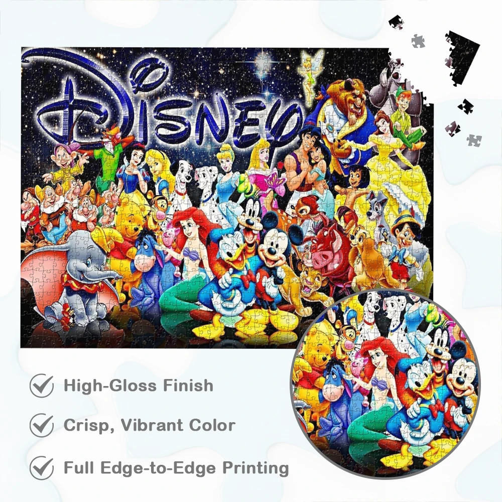 Personajes de Disney, rompecabezas de diseño único, cielo nocturno lleno de estrellas, juegos y rompecabezas, juguetes educativos clásicos de la serie de dibujos animados de Disney