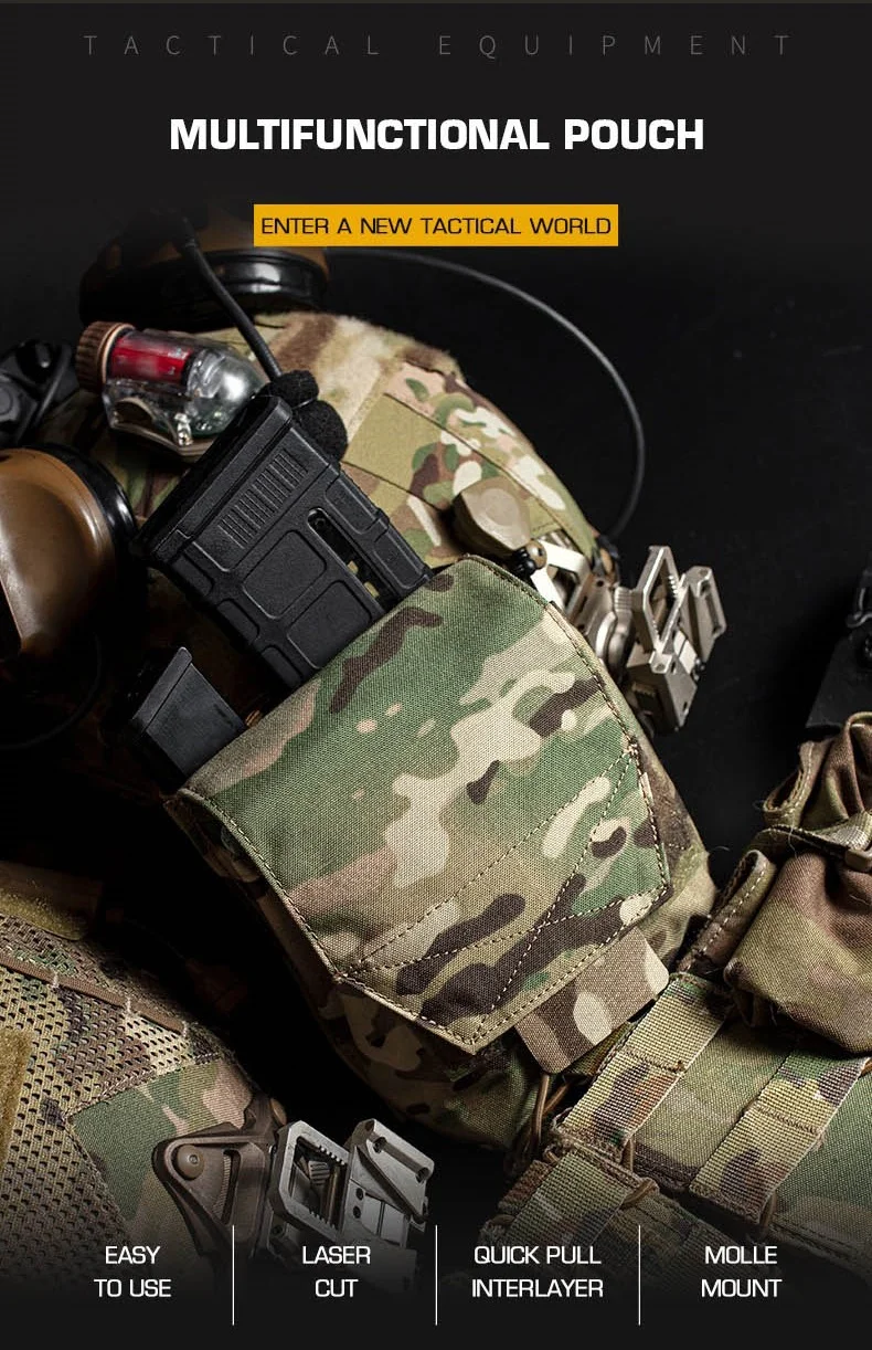 Tactical JSTA Multifunctional Magazine Pouch 7.62 5.56 9mm MAG Stacked Pocket SS Style General Purpose Magazine Pouch 500D Nylon