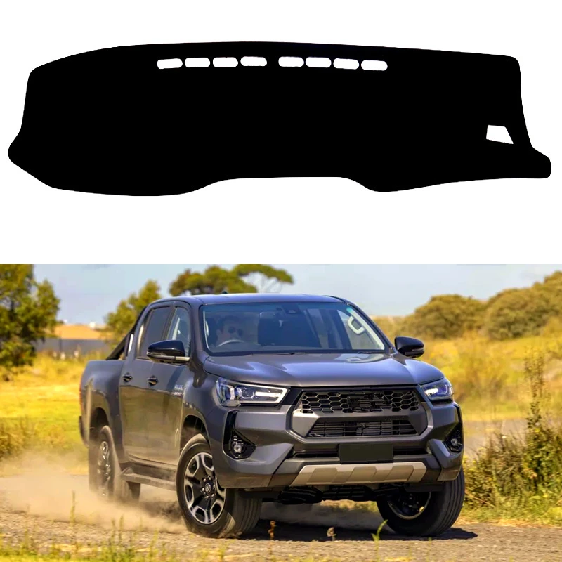 For Toyota Hilux AN120 AN130 2015-2020 2021 2022 2023 2024 Car Dashboard Cover Mat Rug Dash Sun Shade Cushion Carpet Accessories