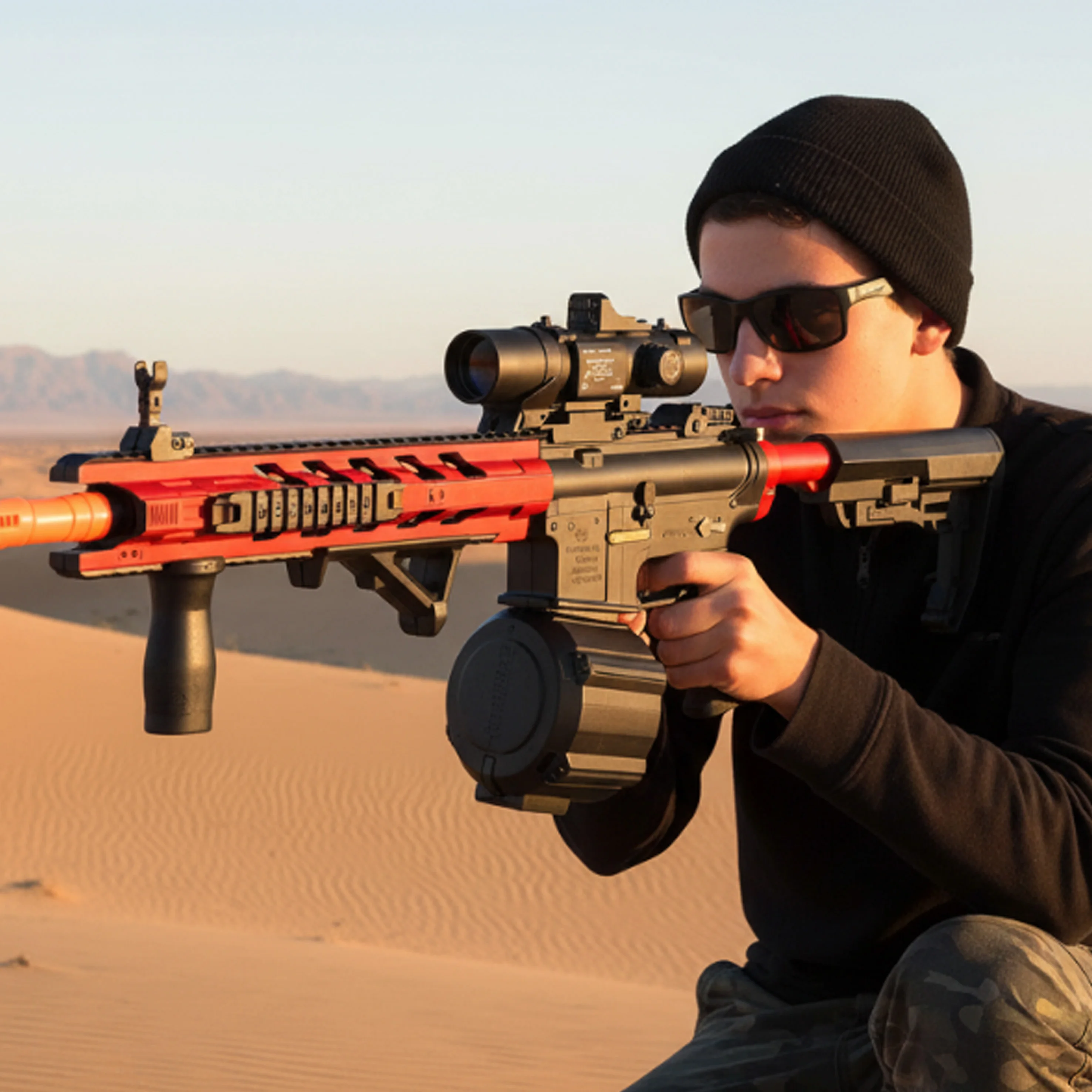 屋外チームバトル用バイパーゲルボールブラスター - クールなデザインの長距離ブラスター、友達とのチームワークのための18m～30m射程