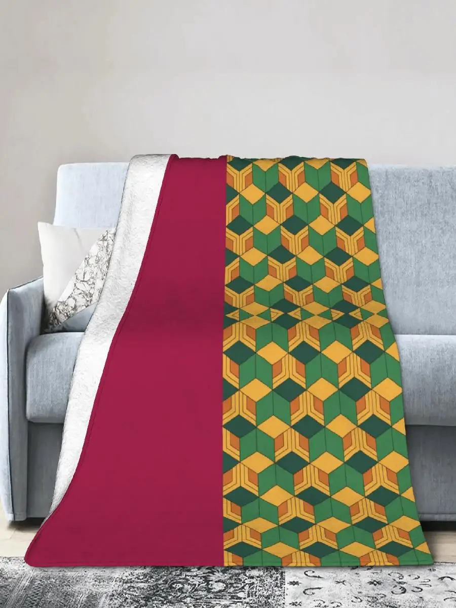 Demon Slayer Anime Flannel Throw Blanket xcm for Home Bedspread