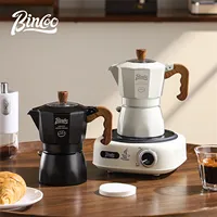 Bincoo Dual Valve Mocha Pot Espresso Moka Pot Hand Brewed Coffee Pot Set Italian Home Outdoor Barista Tools Electric Stove 220V