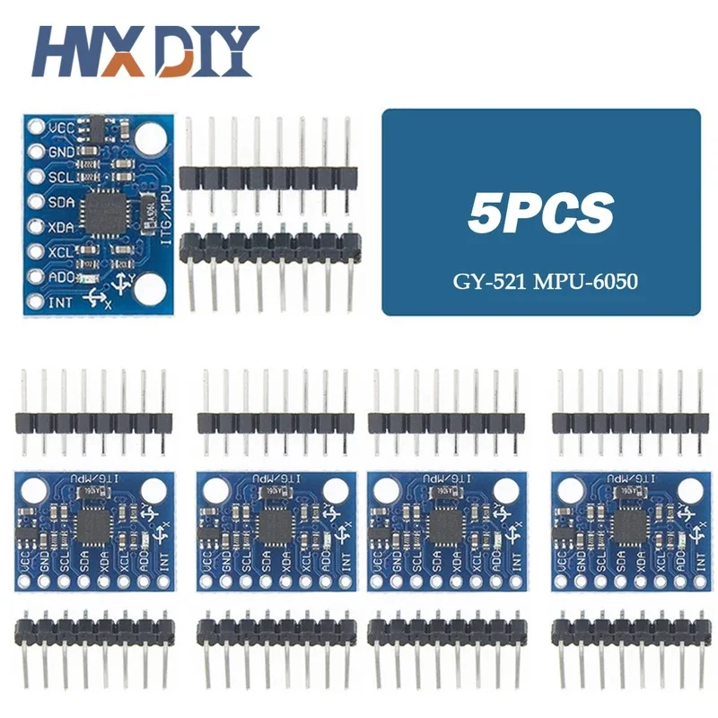 1-10pcs GY521 GY-521 MPU6050 IIC I2C Interface 3 Axis Analog Gyroscope Sensor Accelerometer Compatible Module for Arduino