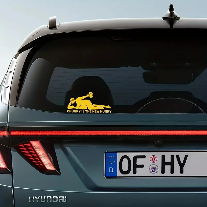 

Reflective 'chill Man sipping' Car Sticker - Waterproof & glittery, easy-to-apply Decal For Creative Window Styling