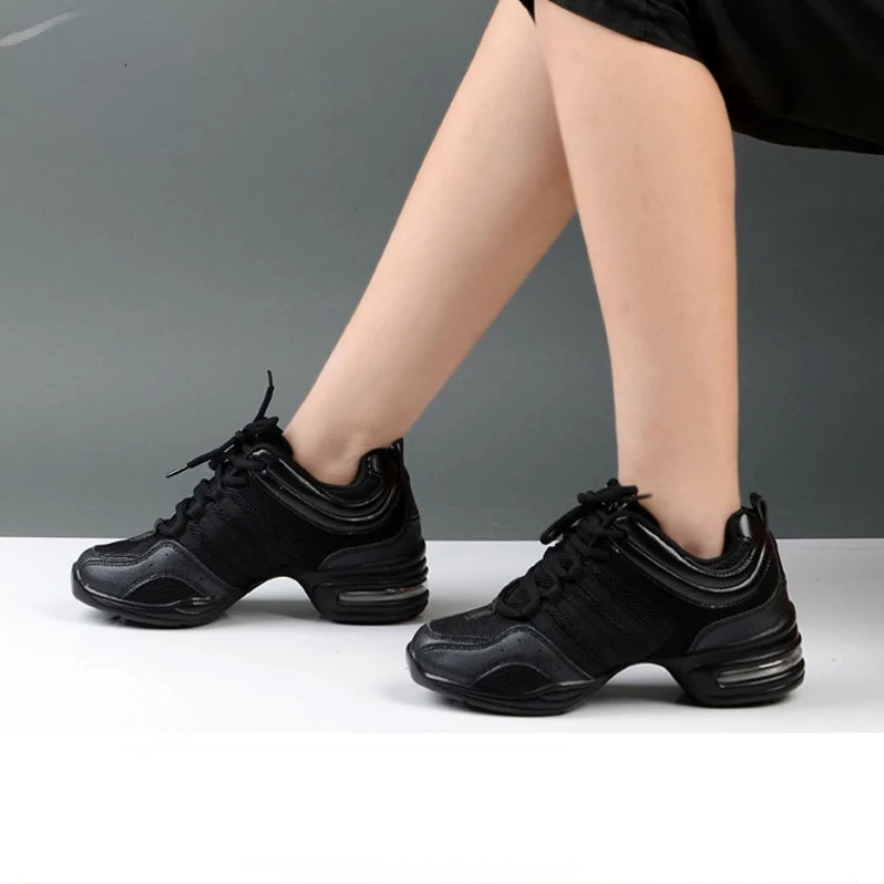 Ladies Modern Soft Outsole Dance Sneakers Breathable Lightweight Dancing Fitness Shoes Sapato Feminino Mesh Jazz shoe