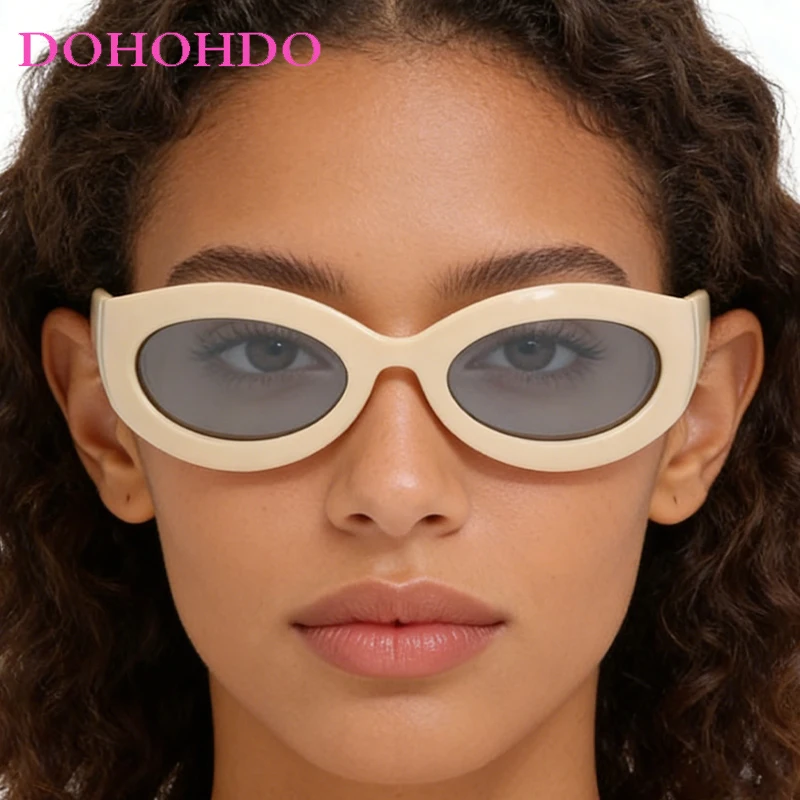 

Cyberpunk Y2K Trendy Oval Frame Women Sunglasses Fashion Brand Design Men Sunglass Street Drive Photography Cycling Goggle UV400