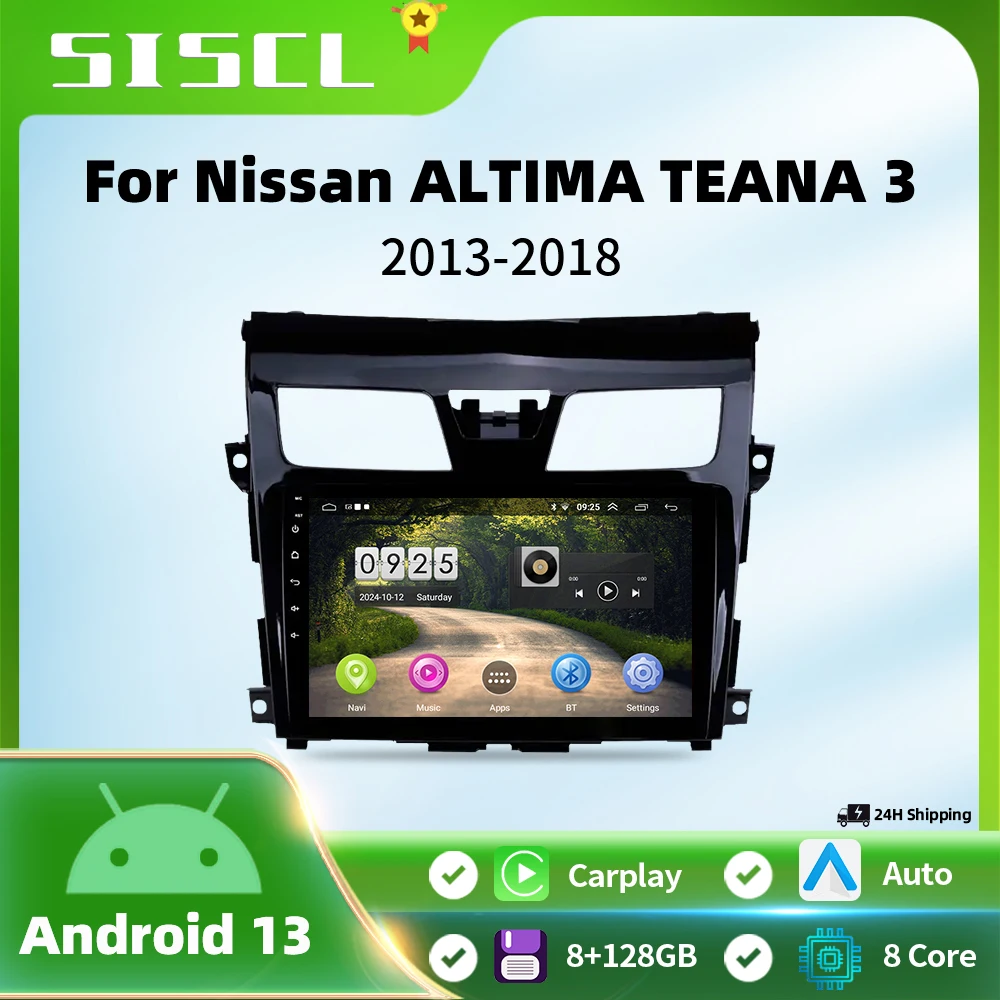 Android 13 CarPlayวิทยุสําหรับNissan ALTIMA TEANA 3 2013-2018 GPSเครื่องเล่นวิดีโอรถยนต์Android Auto WIFI BT GPSนําทาง 2DIN