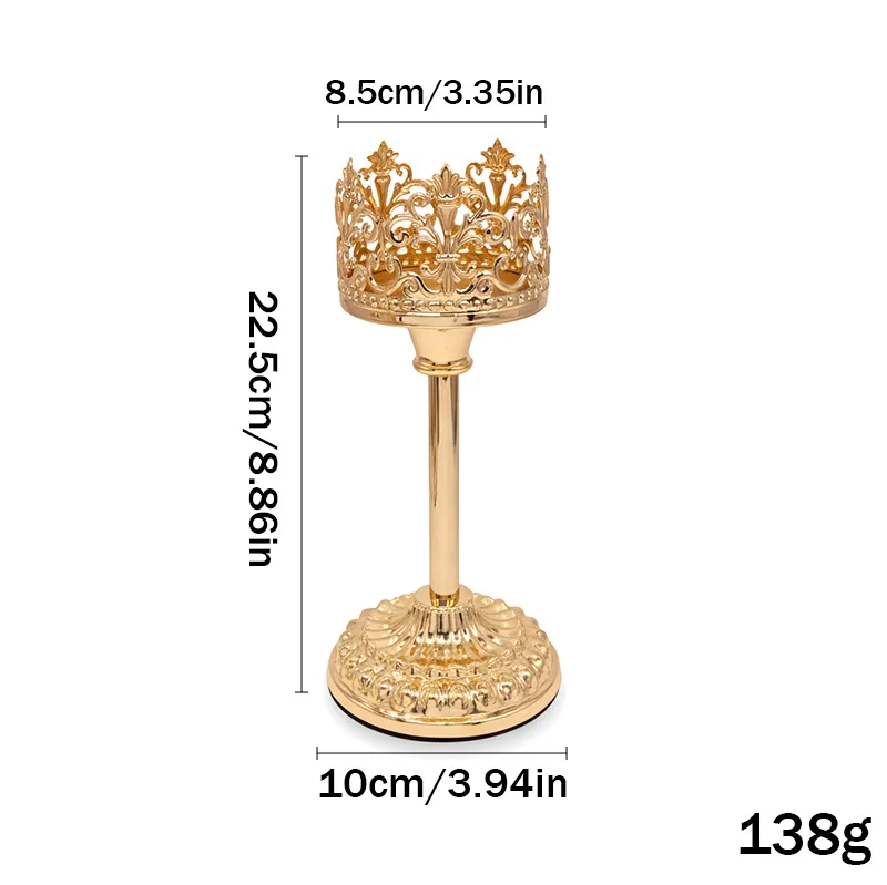 For Wedding For Christmas Crown Candle Holders Secure Base Candle Holder Set Candle Holder Sturdy Iron Construction