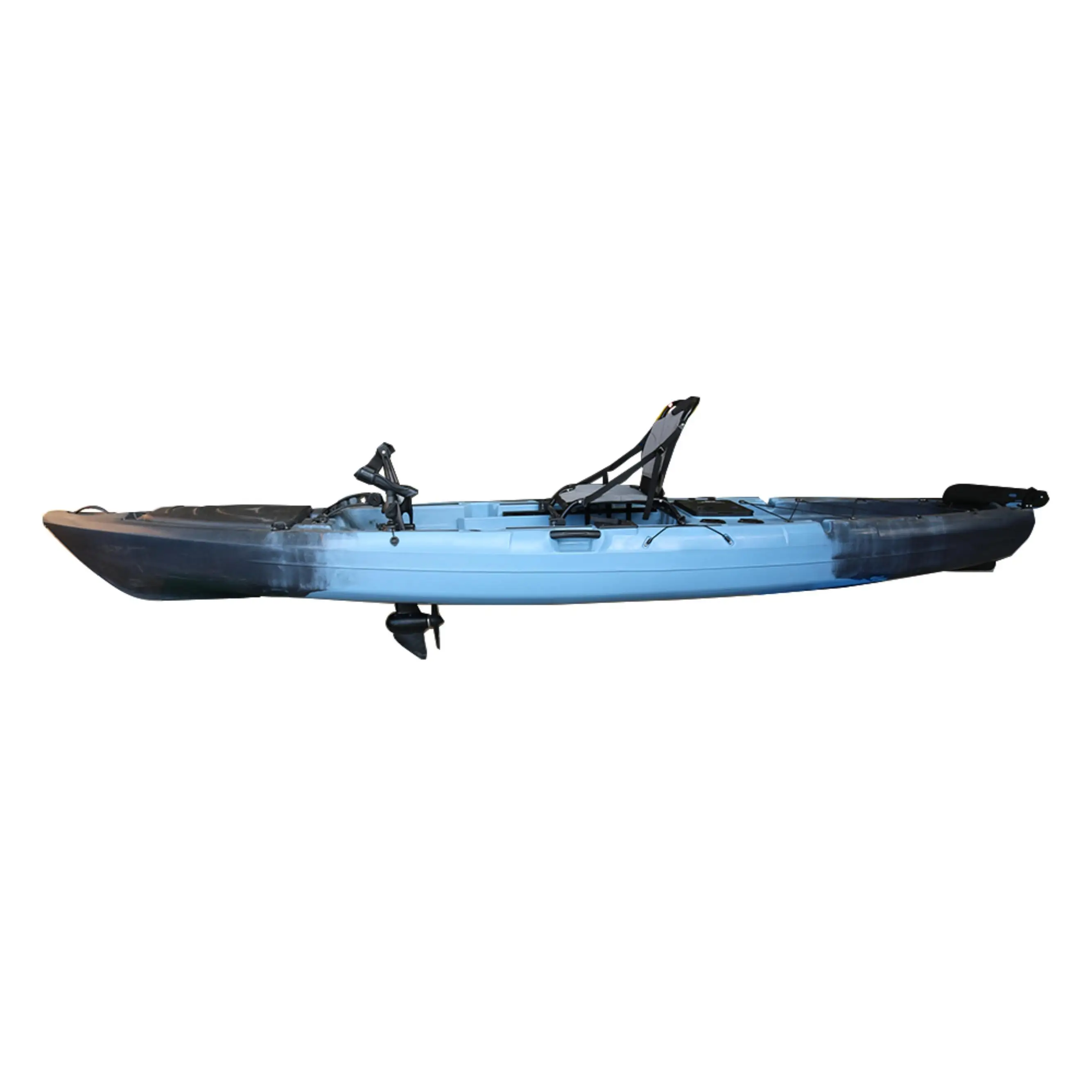 Kayak da pesca personale con sedile singolo da 13,6 piedi con pedale in plastica dura Kayak seduto sulla parte superiore
